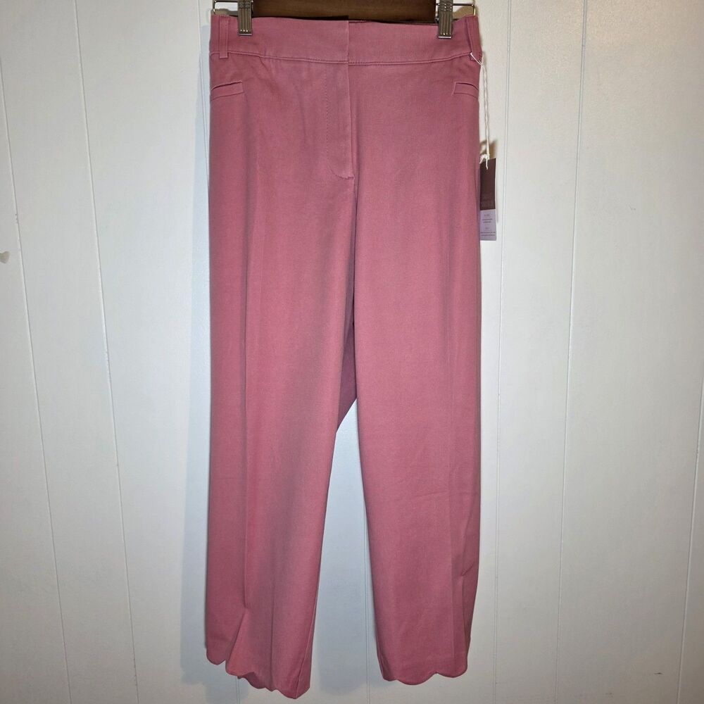 NWT Lane Bryant The Allie Size 24 Coral Scalloped Cropped Pants